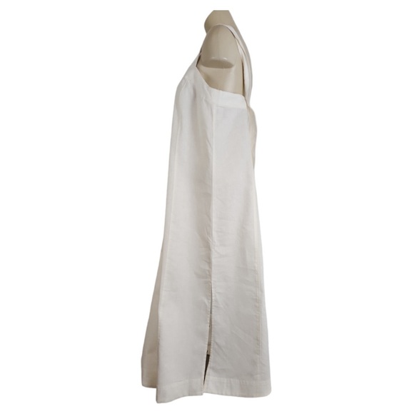 Madewell Princess Seamed Midi Shift Dress Sz L Ivory Linen Cotton Sundress - Picture 3 of 8